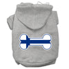 Pet, Dog & Cat Hoodie Screen Printed, Bone Shaped Finland Flag