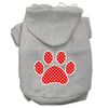 Pet Hoodie Red Swiss Dots Paw