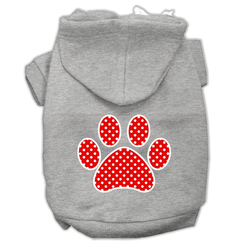 Pet Hoodie Red Swiss Dots Paw