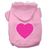 Pet Hoodie Pink Swiss Dots Heart