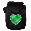 Pet Hoodie Green Swiss Dots Heart
