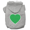 Pet Hoodie Green Swiss Dots Heart
