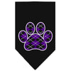 Pet and Dog Bandana Screen Printed, Purple Argyle Paw