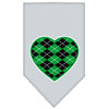Pet and Dog Bandana Screen Printed, Green Argyle Heart