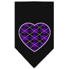 Pet and Dog Bandana Screen Printed, Argyle Heart Purple