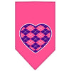 Pet and Dog Bandana Screen Printed, Argyle Heart Purple