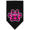 Pet and Dog Bandana Screen Printed,  Pink Argyle Paw