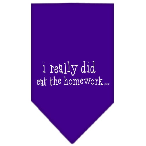 Pet and Dog Bandana Screen Printed, I Really Did Eat The Homework