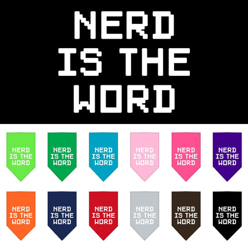 Pet and Dog Bandana Screen Printed, Nerd Is The Word
