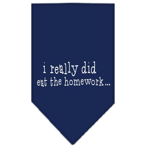 Pet and Dog Bandana Screen Printed, I Really Did Eat The Homework