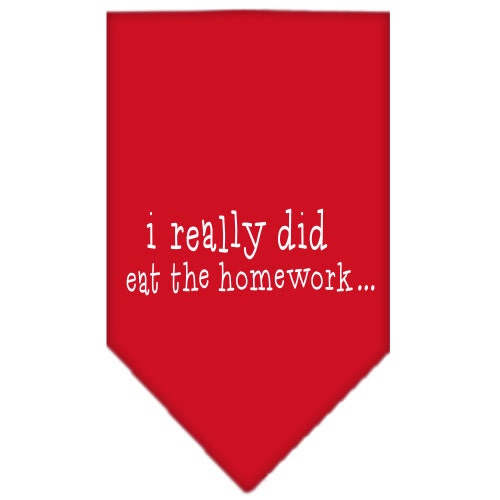 Pet and Dog Bandana Screen Printed, I Really Did Eat The Homework