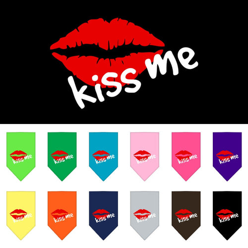 Pet and Dog Bandana Screen Printed, Kiss Me
