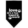 Pet and Dog Bandana Screen Printed, Love Is A Four Legged Word
