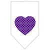 Pet and Dog Bandana Screen Printed, Purple Swiss Dot Heart