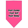 Pet and Dog Bandana Screen Printed, You Come, You Sit, You Stay
