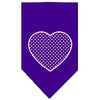 Pet and Dog Bandana Screen Printed, Purple Swiss Dot Heart
