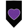Pet and Dog Bandana Screen Printed, Purple Swiss Dot Heart