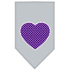 Pet and Dog Bandana Screen Printed, Purple Swiss Dot Heart