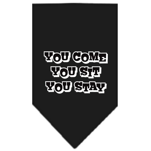 Pet and Dog Bandana Screen Printed, You Come, You Sit, You Stay