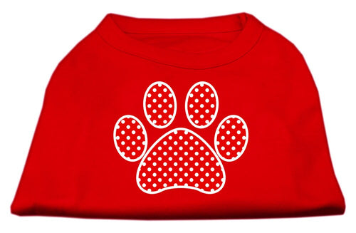Pet Shirt Swiss Dots Red Paw
