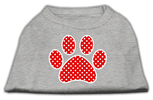 Pet Shirt Swiss Dots Red Paw