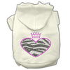 Pet Hoodie Rhinestone, Zebra Heart