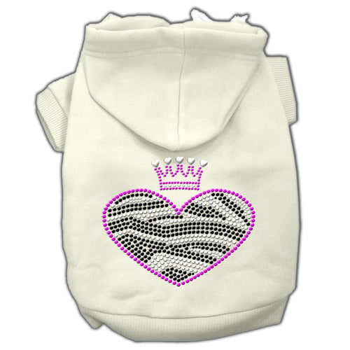 Pet Hoodie Rhinestone, Zebra Heart