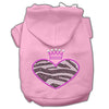 Pet Hoodie Rhinestone, Zebra Heart