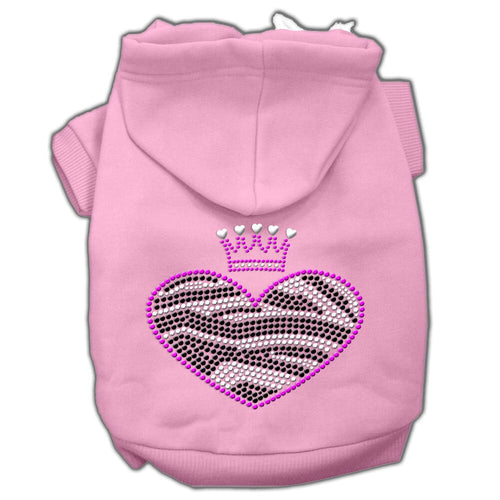Pet Hoodie Rhinestone, Zebra Heart