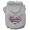 Pet Hoodie Rhinestone, Zebra Heart