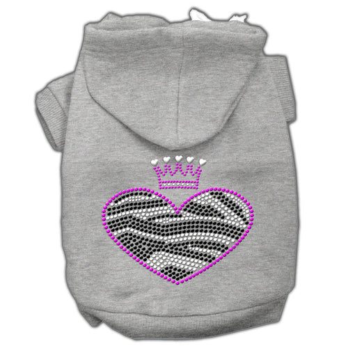 Pet Hoodie Rhinestone, Zebra Heart