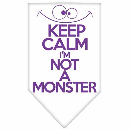 Pet and Dog Bandana Screen Printed, Keep Calm, I'm Not A Monster