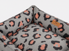 Chester & Lee | Velvet Sleeper Dog Bed Gray & Peach Leopard Print