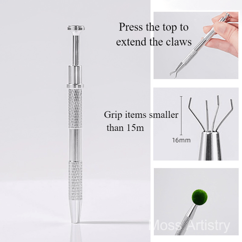 4 Claws Tweezers Stainless Steel Four-Claw Grip for Marimo Moss Ball, Multi-functional Tweezers with Zirconia Diamond for Precise Handling