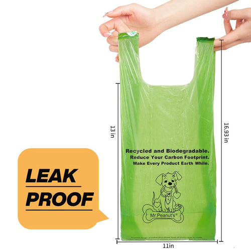 Mr. Peanut's XL Pooper Scooper Sized 13X11 BioDegradable BioPlastic Recycled Plant Based Waste Bags - 160 Count