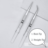 6 Adjustable Stainless Steel Non-slip Tweezers 2 Pcs Set: Bent-Tip Tweezers and Straight-Tip Tweezers