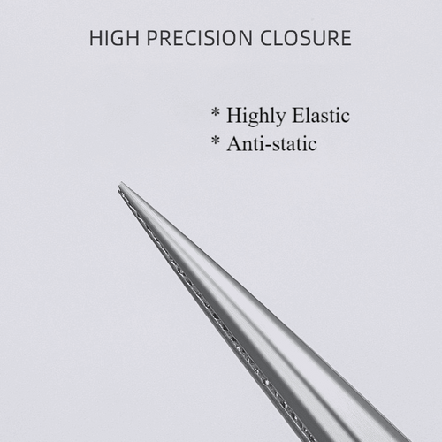 6 Adjustable Stainless Steel Non-slip Tweezers 2 Pcs Set: Bent-Tip Tweezers and Straight-Tip Tweezers