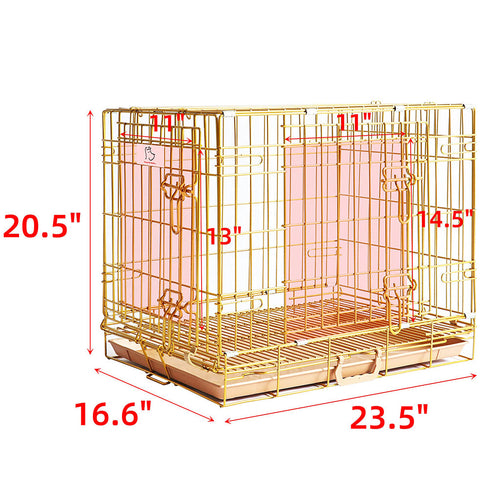 24-42 Collapsible Copper Gold Dog Crate GLD24-42