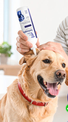 Veterinary Ear Flush for Dogs and Cats 12oz (XL 355ml Bottle) - Clear Therapy Cleaner Alcohol-Free, Itch-Relief Yeast Infections, Supports Healthy Canals - Optimized Solution Dog Washing, White/Clear