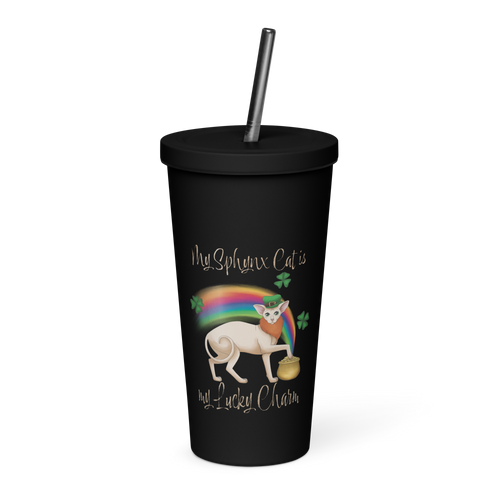 MY SPHYNX CAT IS MY LUCKY CHARM - TUMBLER