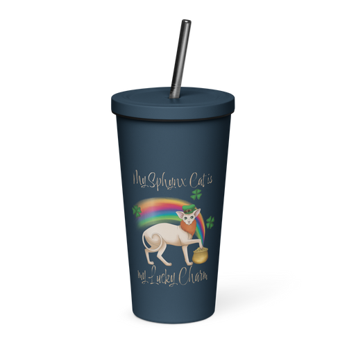MY SPHYNX CAT IS MY LUCKY CHARM - TUMBLER