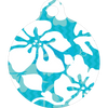 Island Floral Blue HD Dog ID Tag