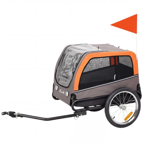 Dog Bike Trailer, Pet Cart Bicycle Carrier with 20 Air Tires, Quick-Release Wheels, Reflectors, Flag
