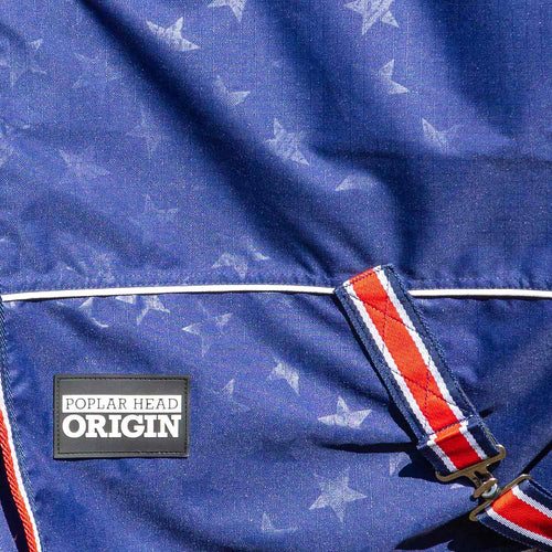 Jeffers Poplar Head Origin 600D Medium Weight Turnout Blanket, 240g | Waterproof & Breathable Horse Blanket
