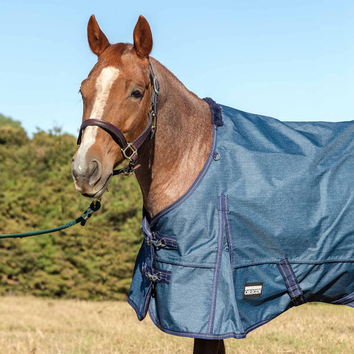 Jeffers Poplar Head Origin 600D Medium Weight Turnout Blanket, 240g | Waterproof & Breathable Horse Blanket