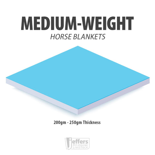 Jeffers Poplar Head Uniquely English 1200D Medium Weight Turnout Blanket, 240g - Waterproof & Breathable Horse Blanket