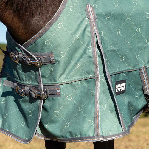 Jeffers Poplar Head Uniquely English 1200D Turnout Sheet, 0g - Waterproof & Breathable Lightweight Horse Blanket