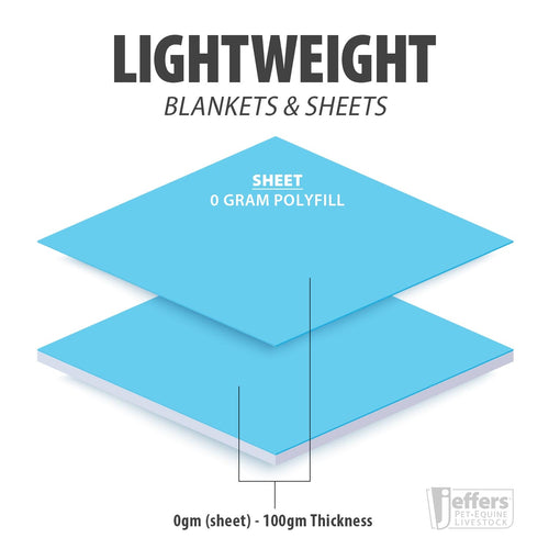 Jeffers Poplar Head Uniquely English 1200D Turnout Sheet, 0g - Waterproof & Breathable Lightweight Horse Blanket