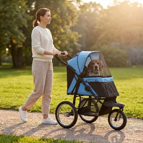 3 Wheels Pet Stroller for Small Dogs and Medium Dogs