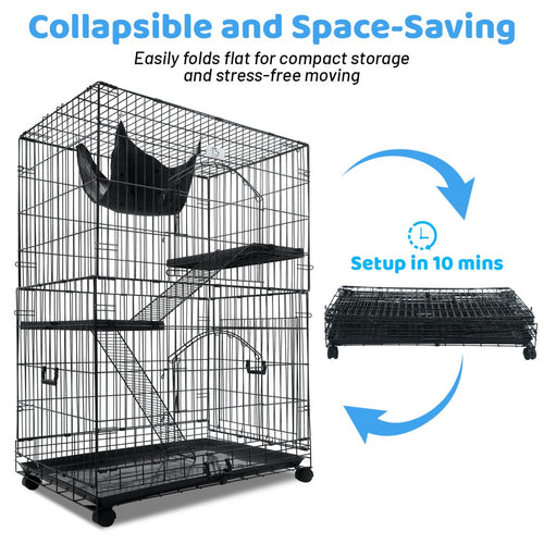 50 Inch 3-Tier Cat Cage with Plastic Platforms CT52